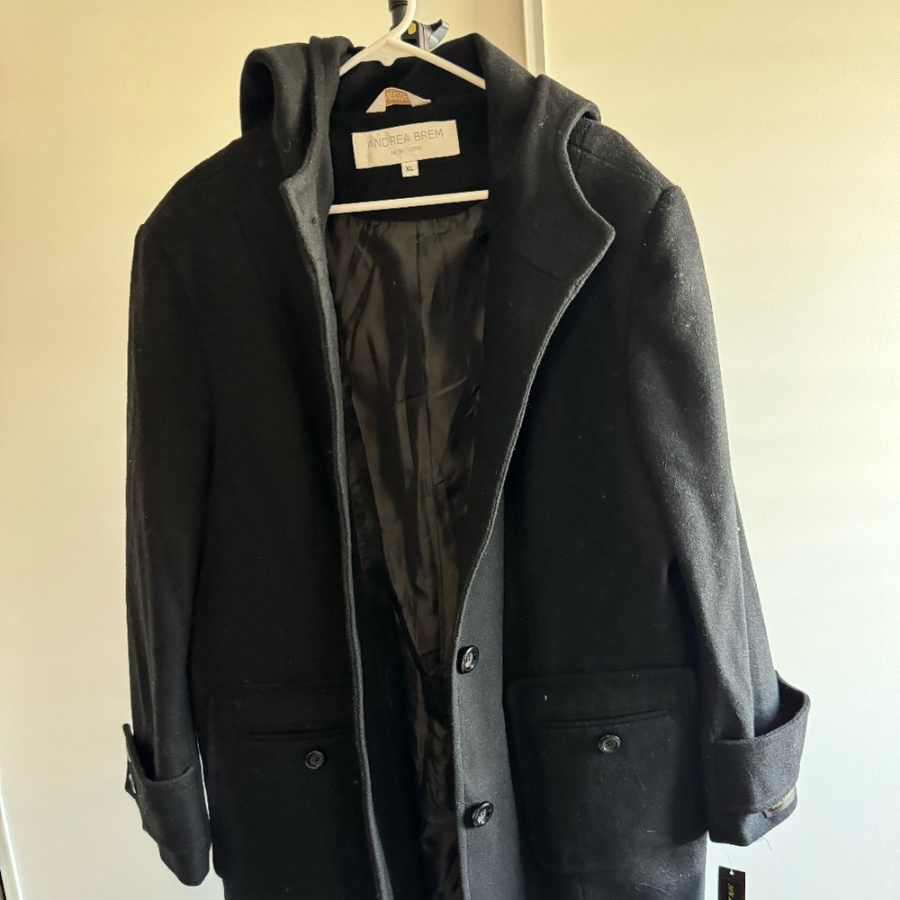 Andrea Brem Womans Wool Coat with Hoodie